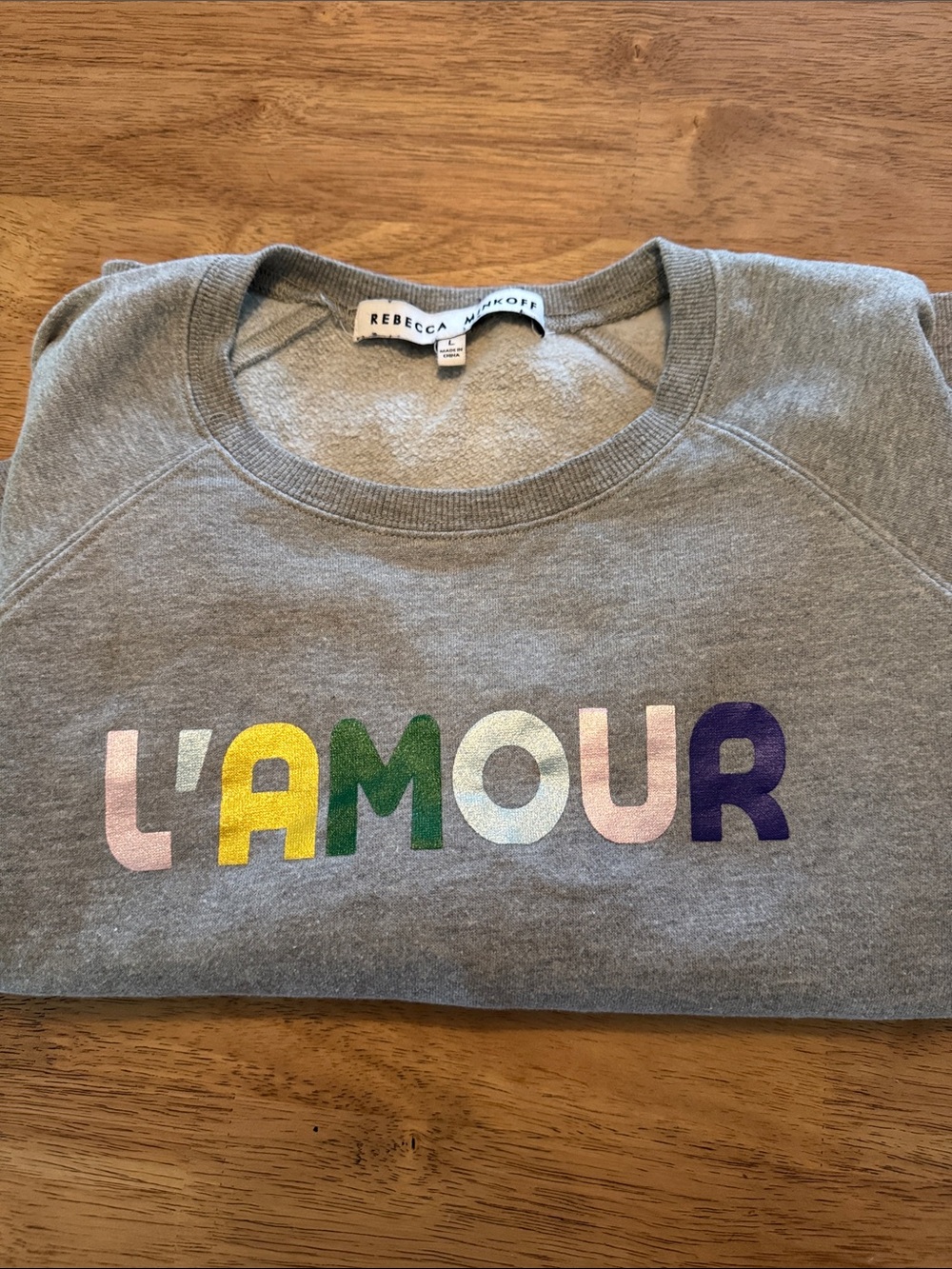 Rebecca Minkoff Gray Sweatshirt with Multicolor Lettering